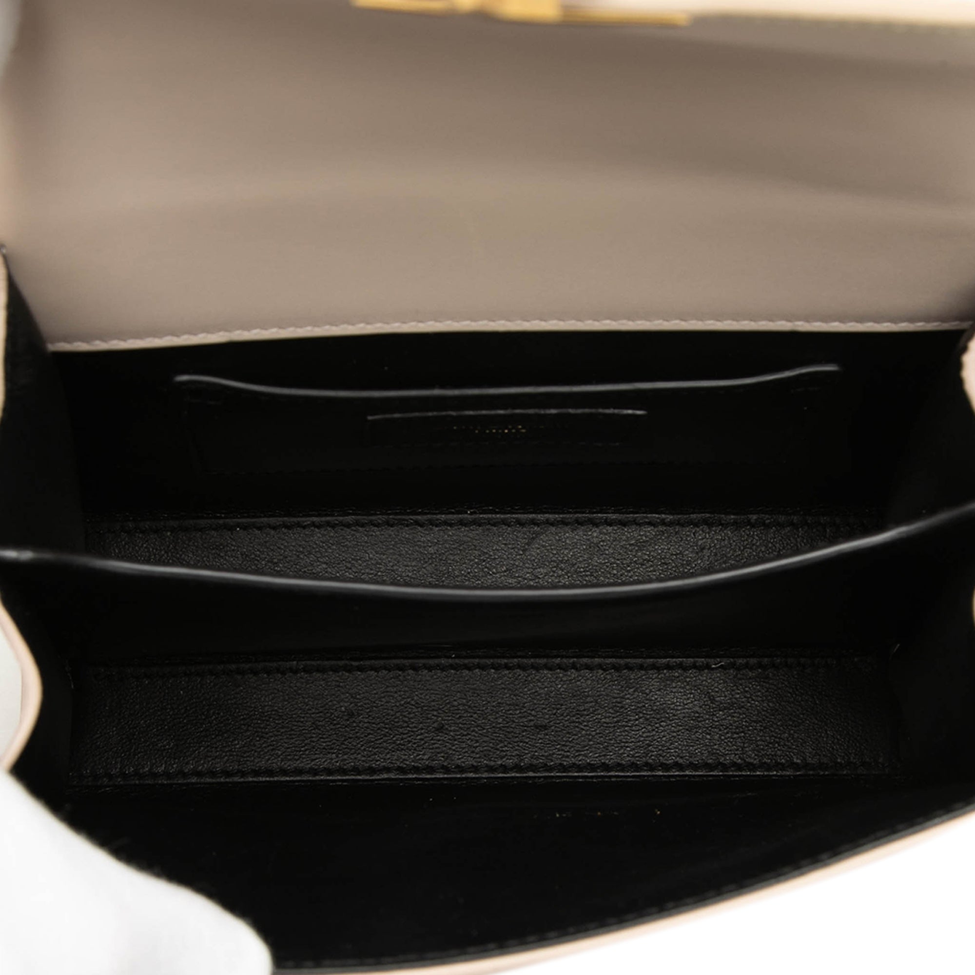 Mini Suede and Calfskin Cassandra Top Handle Bag - Image 4