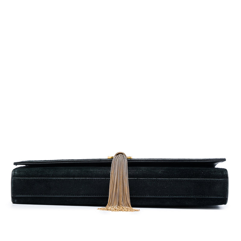 Suede Monogram Kate Tassel Clutch - Image 3