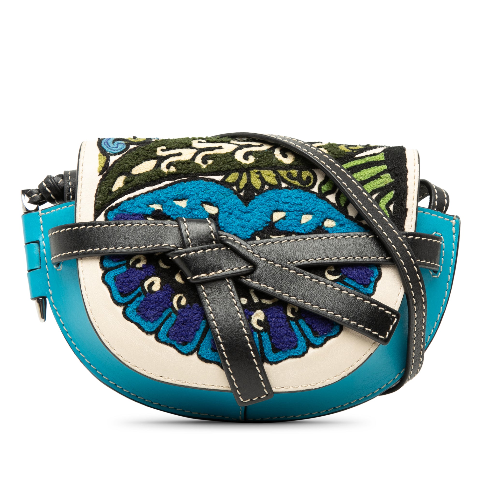 William De Morgan Mini Embroidered Leather Floral Gate Crossbody - Image 1