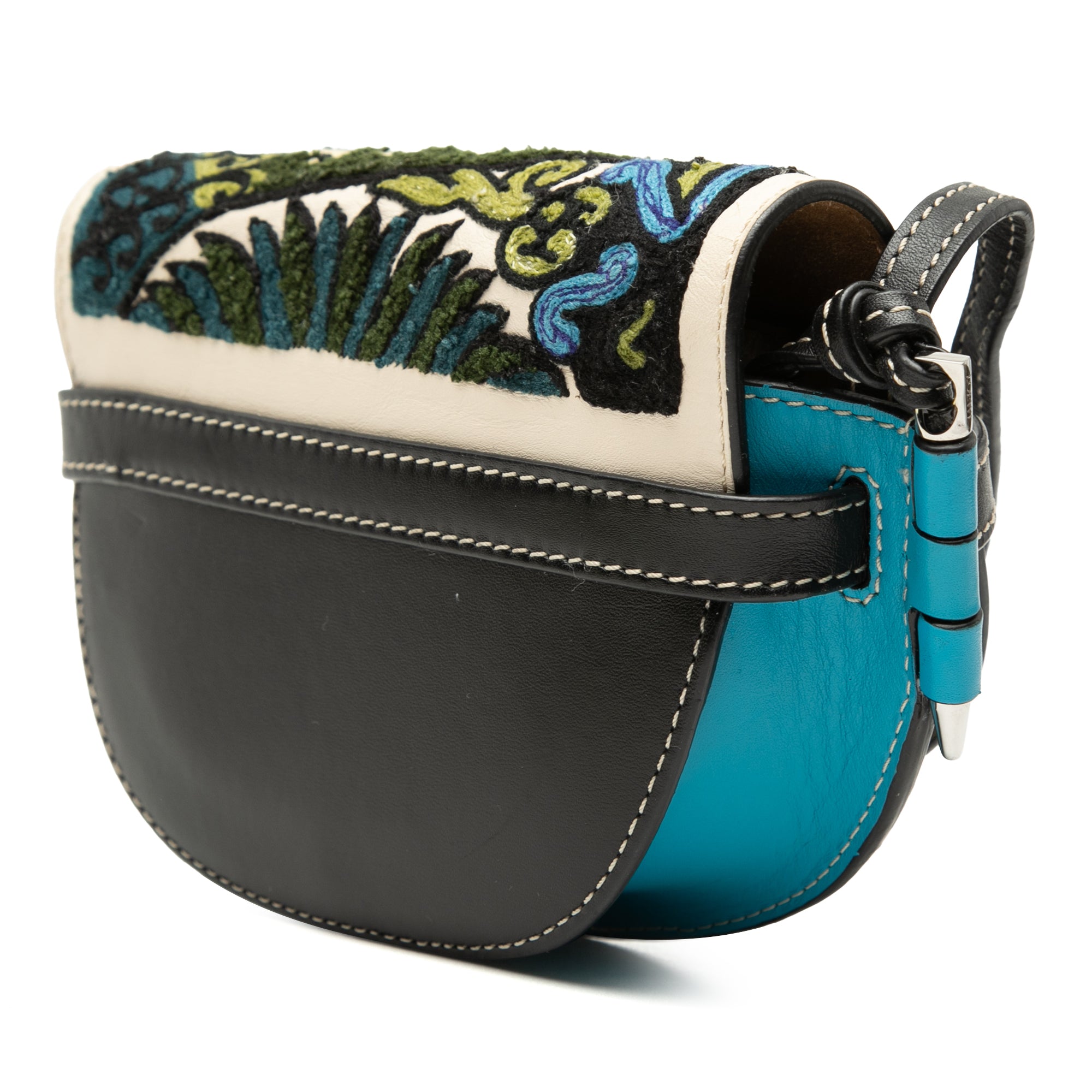 William De Morgan Mini Embroidered Leather Floral Gate Crossbody - Image 2