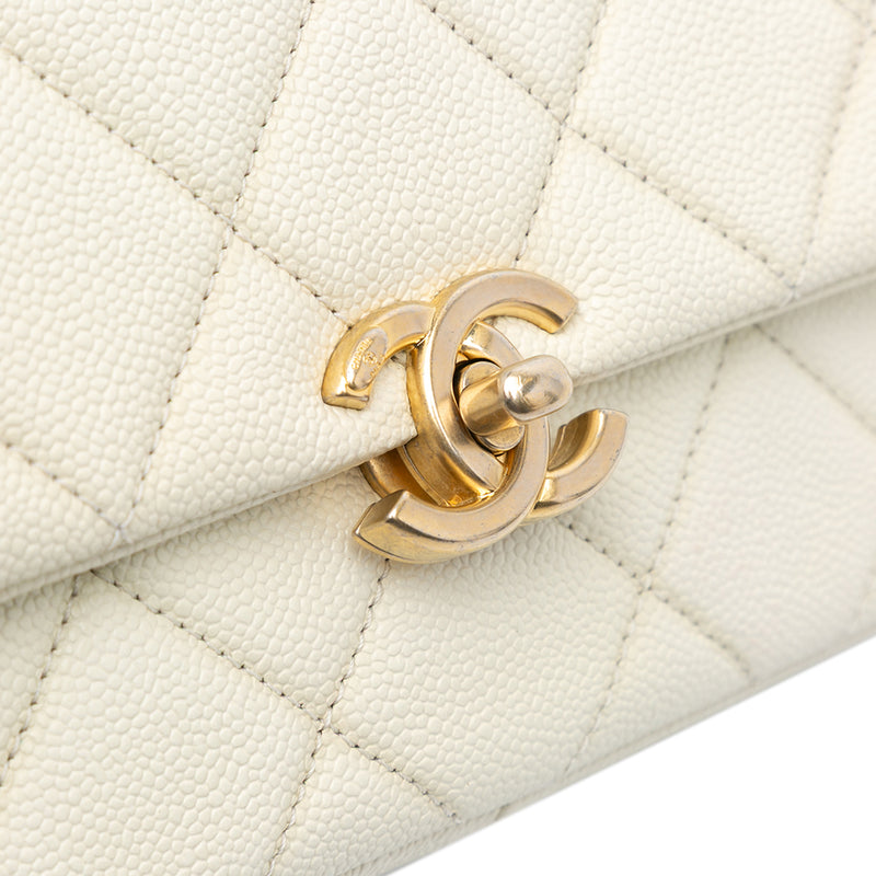 Small Quilted Caviar Chain Melody Flap - Image 8