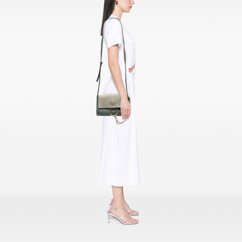 Small Suede and Calfskin Faye Crossbody - Image 7