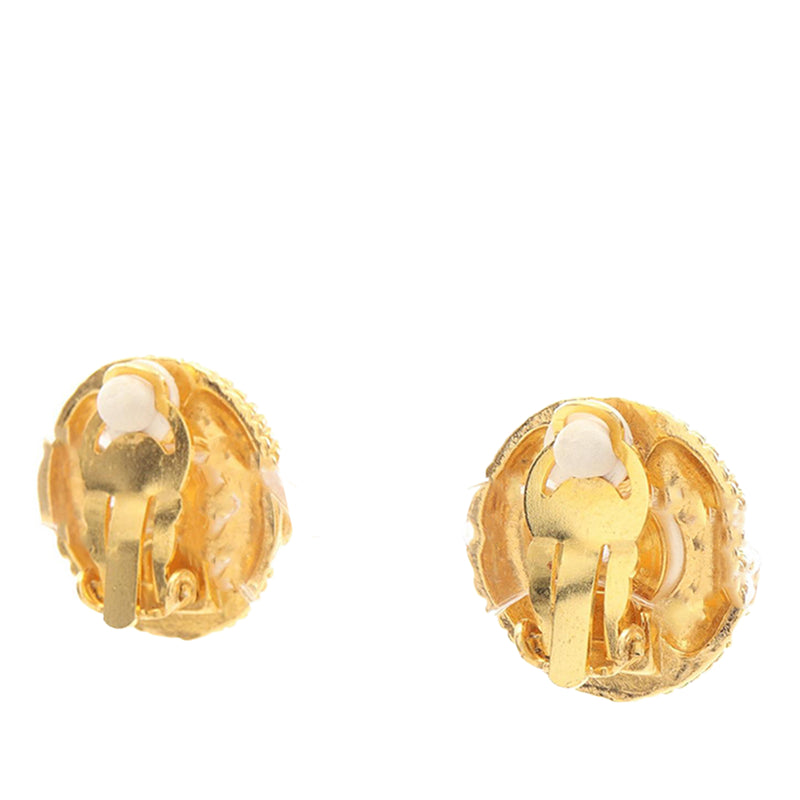 CC Gold Plated Faux Pearl Clip On Earrings - Image 2