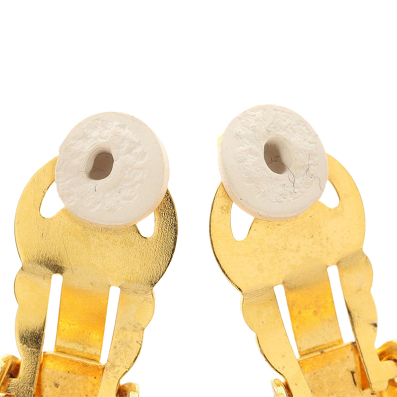 CC Gold Plated Faux Pearl Clip On Earrings - Image 4
