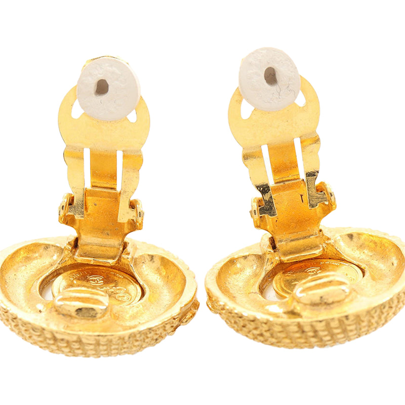 CC Gold Plated Faux Pearl Clip On Earrings - Image 5
