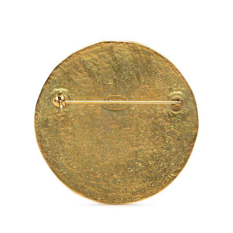 CC Gold Plated Medallion Brooch - Image 2