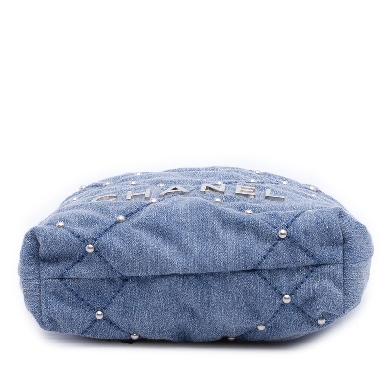 Mini Denim Studded 22 Handbag - Image 3
