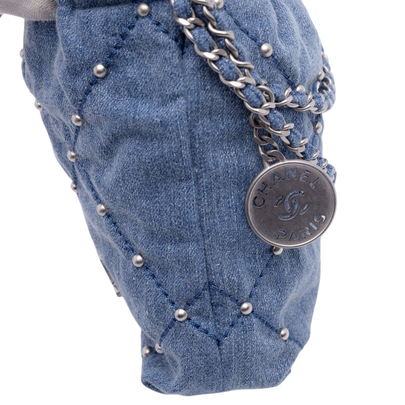 Mini Denim Studded 22 Handbag - Image 7