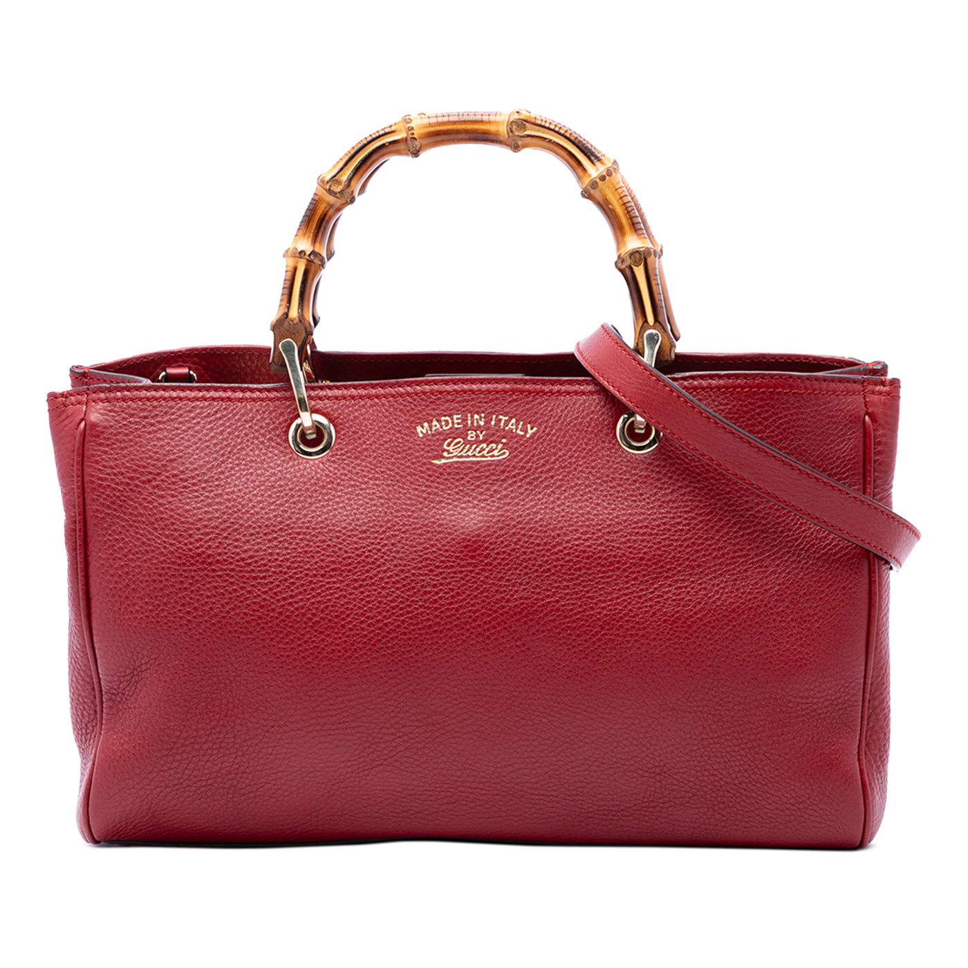 Medium Calfskin Bamboo Shopper Satchel - Image 1
