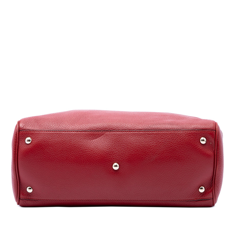 Medium Calfskin Bamboo Shopper Satchel - Image 3