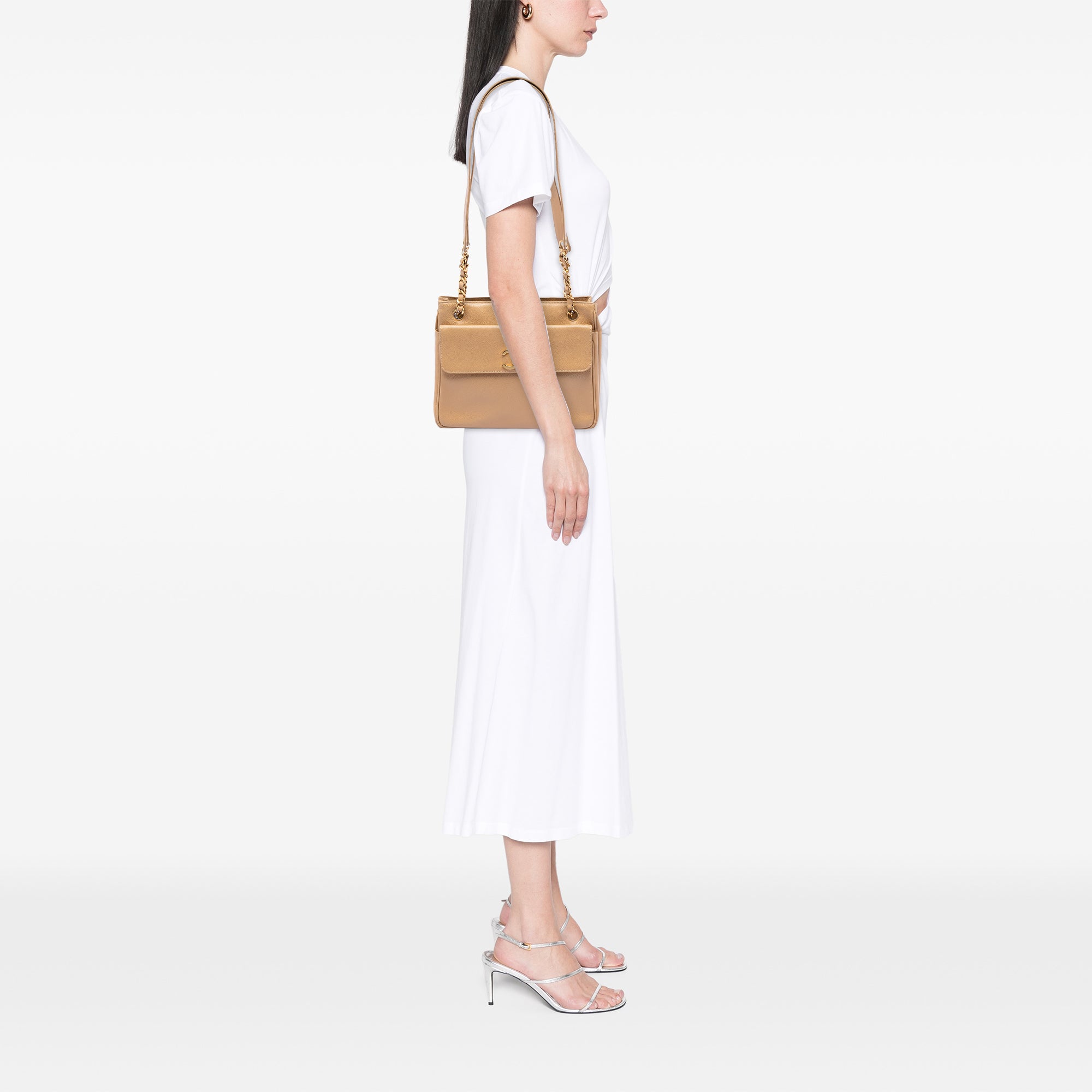 CC Caviar Front Pocket Chain Shoulder Bag - Image 7