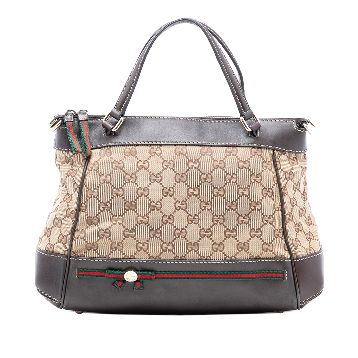 GG Canvas Web Mayfair Satchel - Image 1