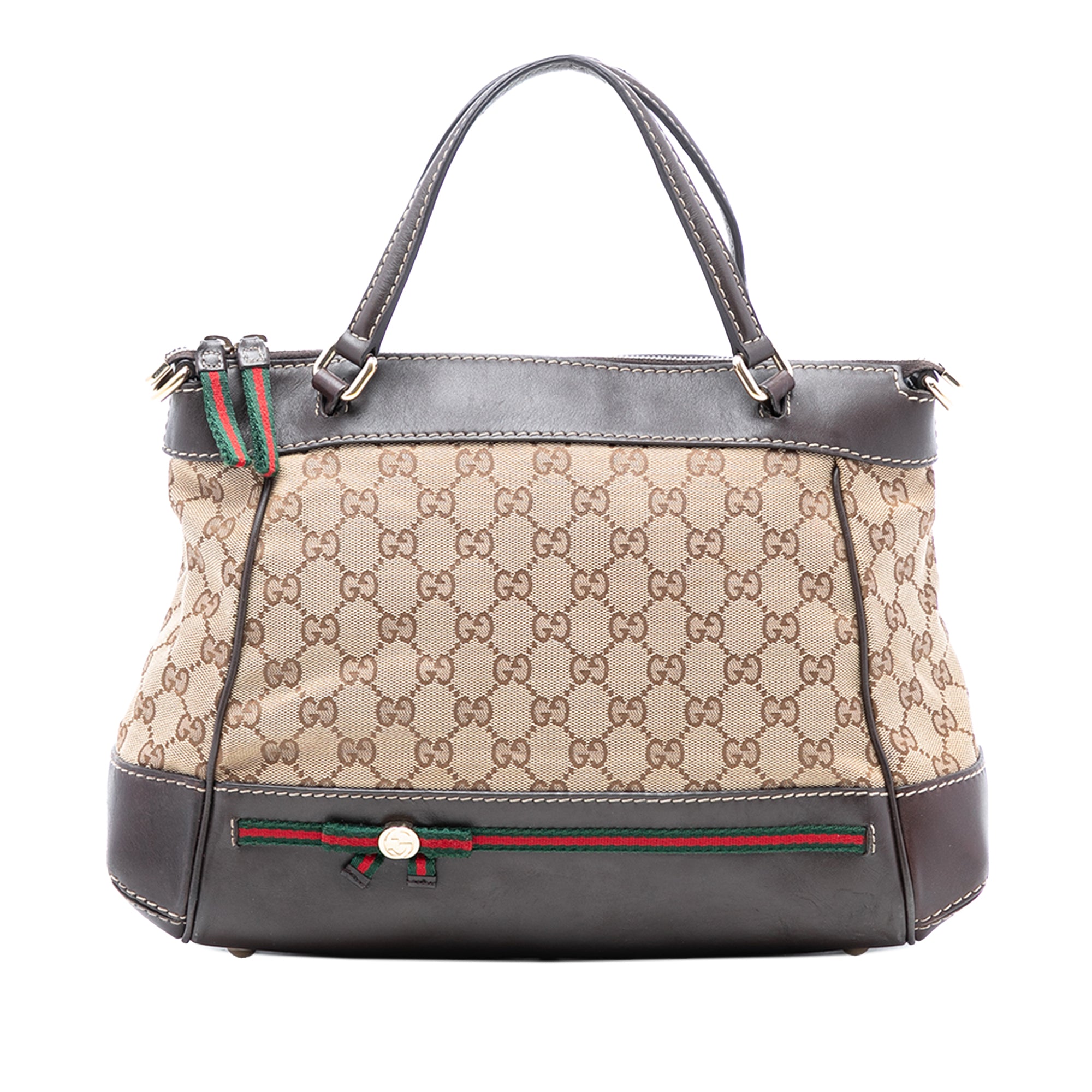 GG Canvas Web Mayfair Satchel - Image 1