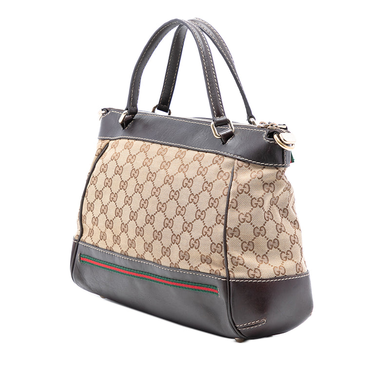 GG Canvas Web Mayfair Satchel - Image 2