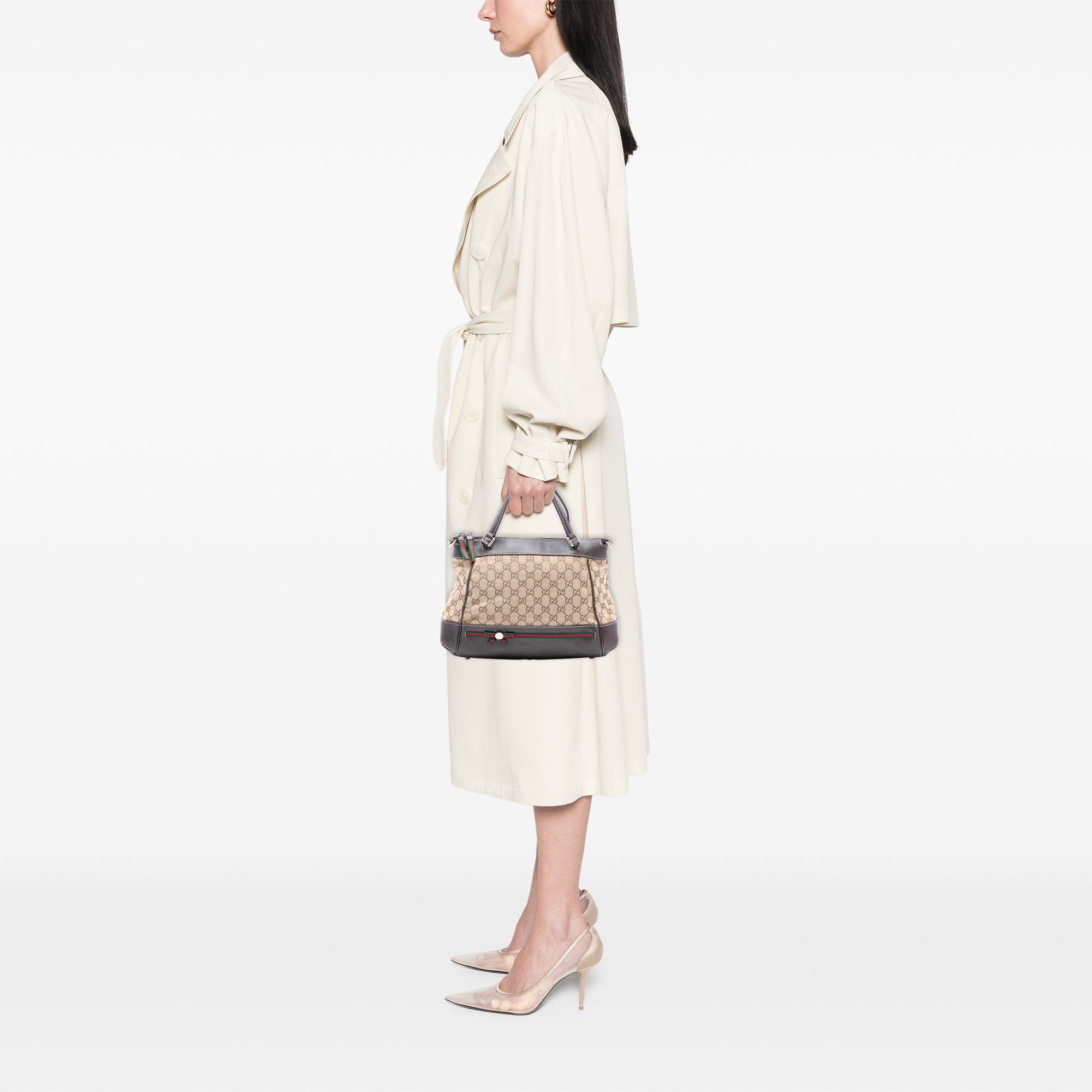 GG Canvas Web Mayfair Satchel - Image 7