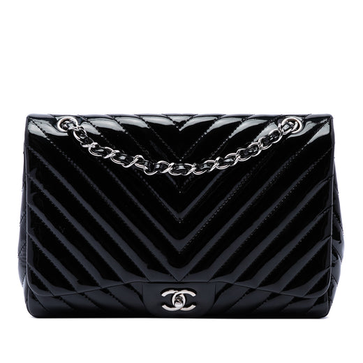 Jumbo Classic Chevron Patent Single Flap - Image 1