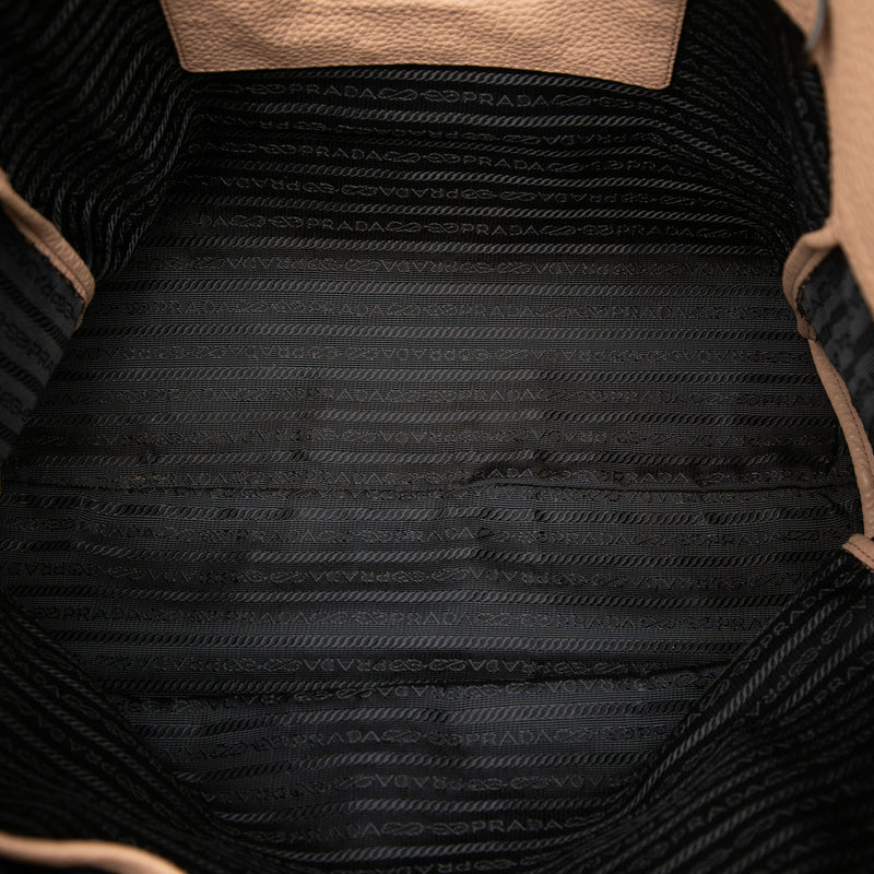 Vitello Daino Front Zip Open Convertible Tote - Image 4