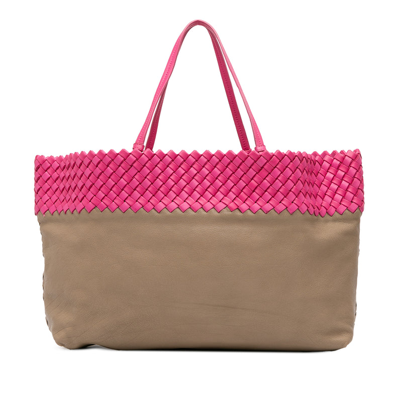 Intrecciato Trimmed Bicolor Nappa Tote