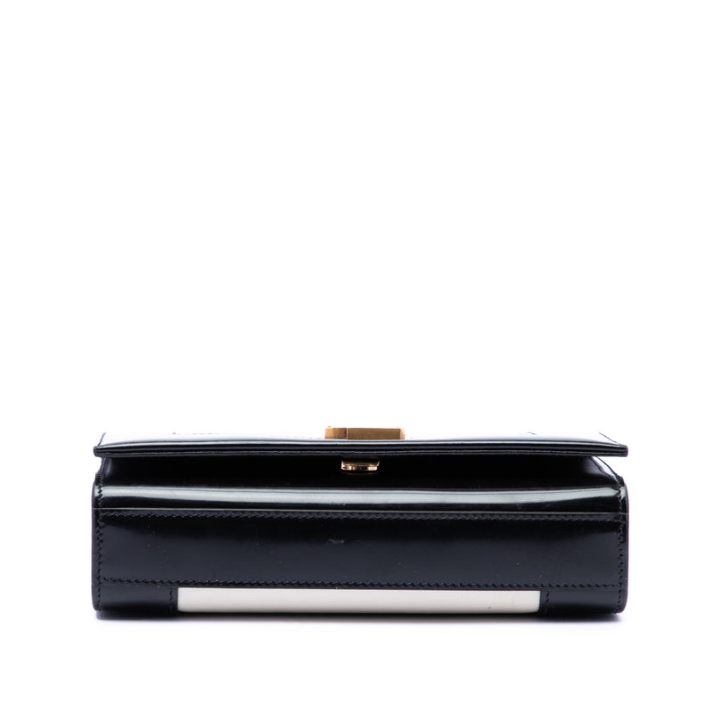 Small Bicolor Lambskin and Patent Monogram Kate Chain Shoulder Bag - Image 3