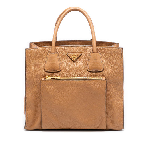 Vitello Daino Front Pocket Open Convertible Tote - Image 1