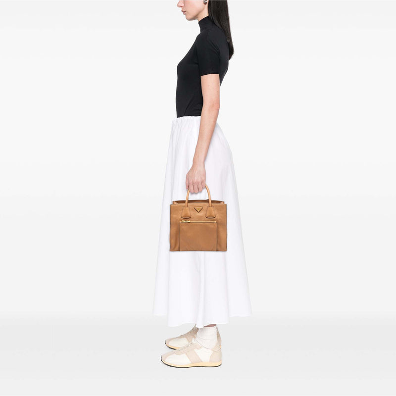 Vitello Daino Front Pocket Open Convertible Tote - Image 6