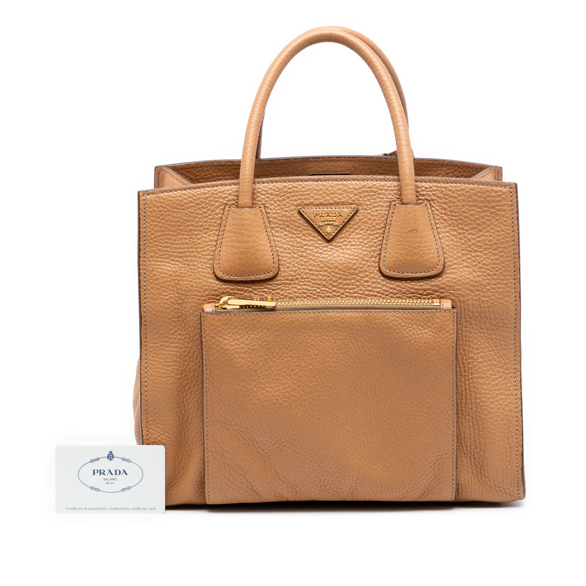 Vitello Daino Front Pocket Open Convertible Tote - Image 7