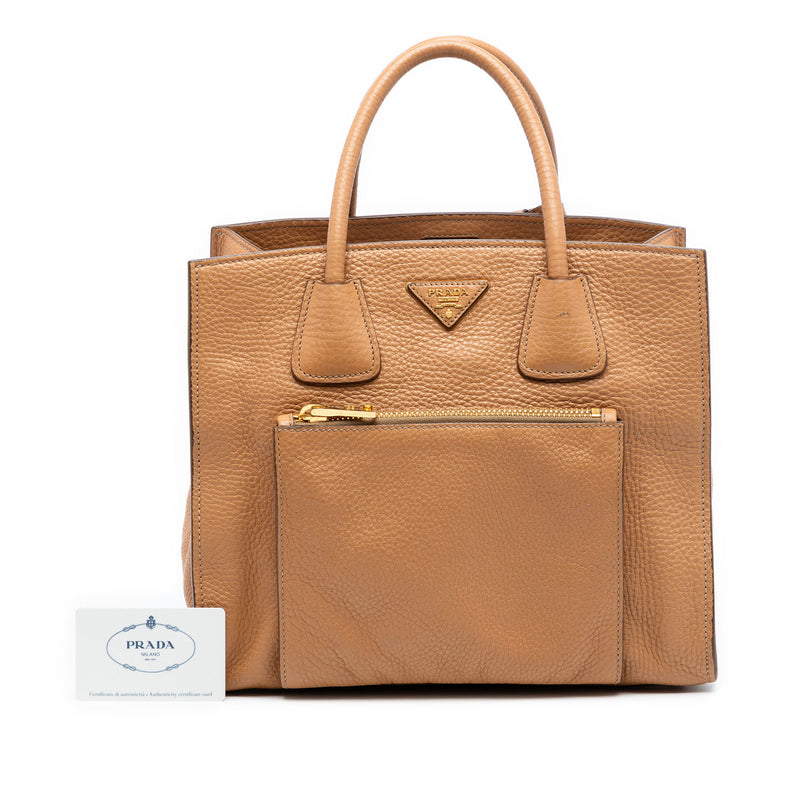Vitello Daino Front Pocket Open Convertible Tote - Image 7