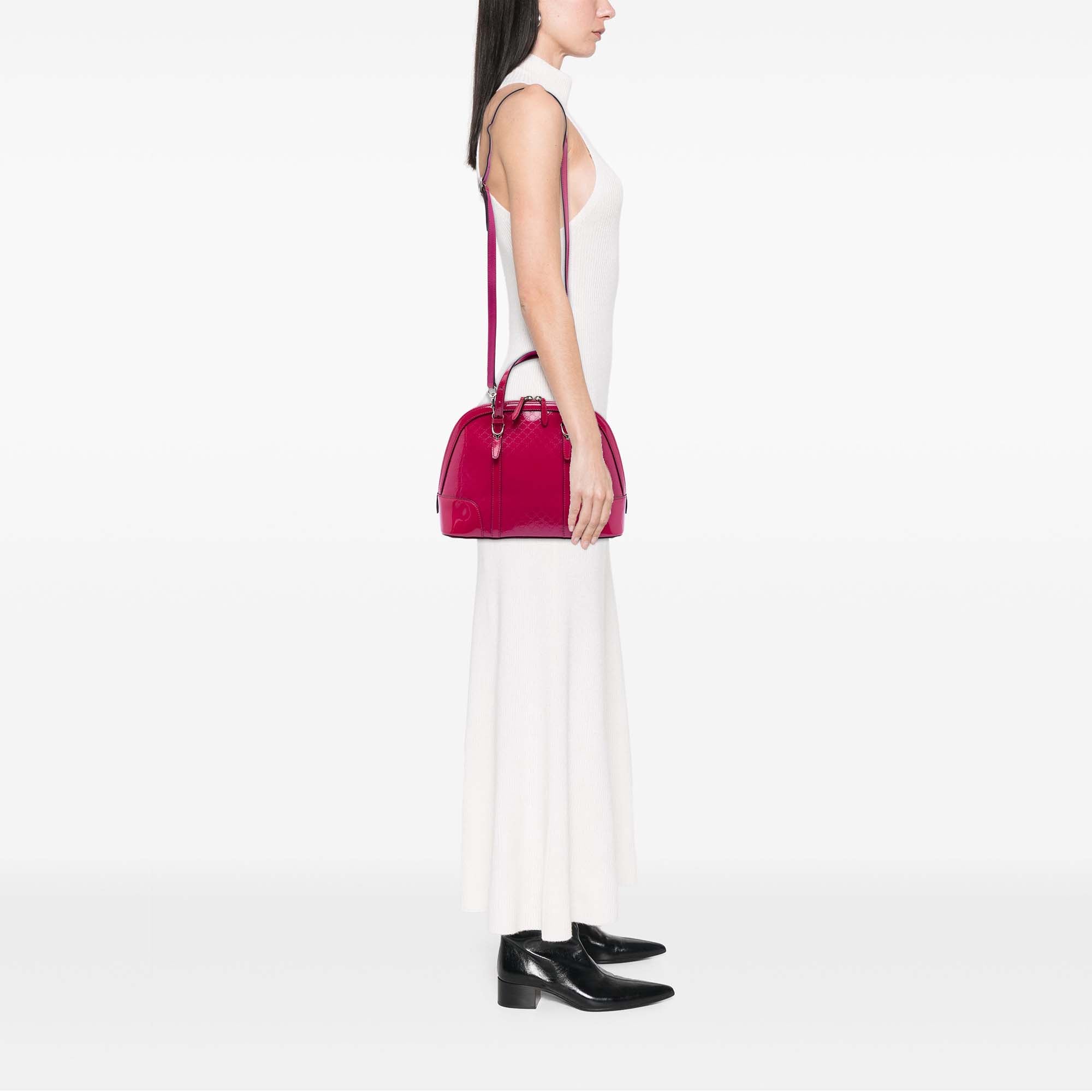Small Microguccissima Patent Nice Dome Satchel - Image 7