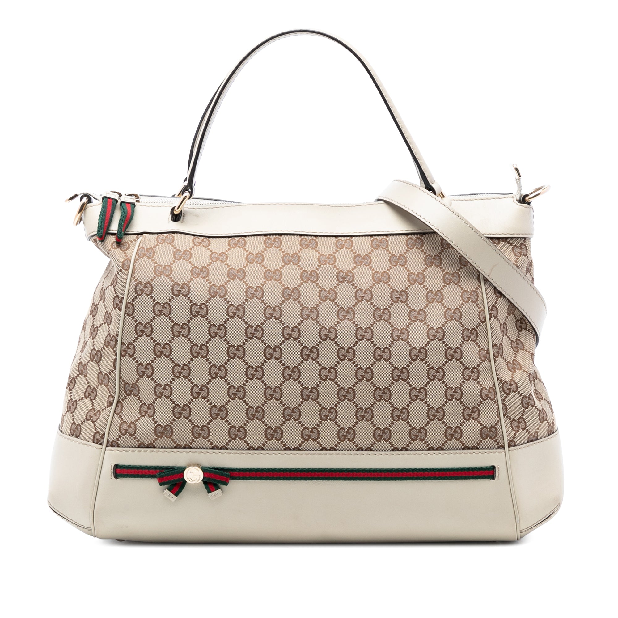 GG Canvas Web Mayfair Satchel - Image 1