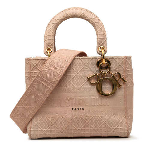 Medium Embroidered Canvas Cannage Lady D Lite - Image 1