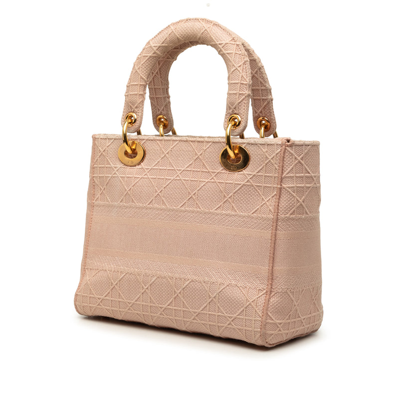 Medium Embroidered Canvas Cannage Lady D Lite - Image 2