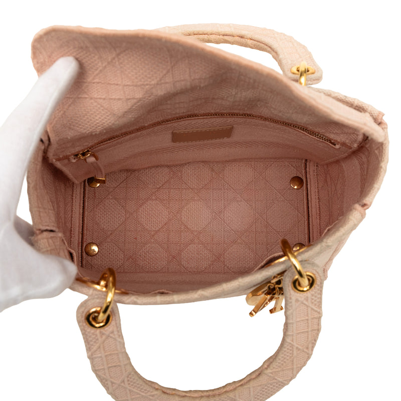 Medium Embroidered Canvas Cannage Lady D Lite - Image 4