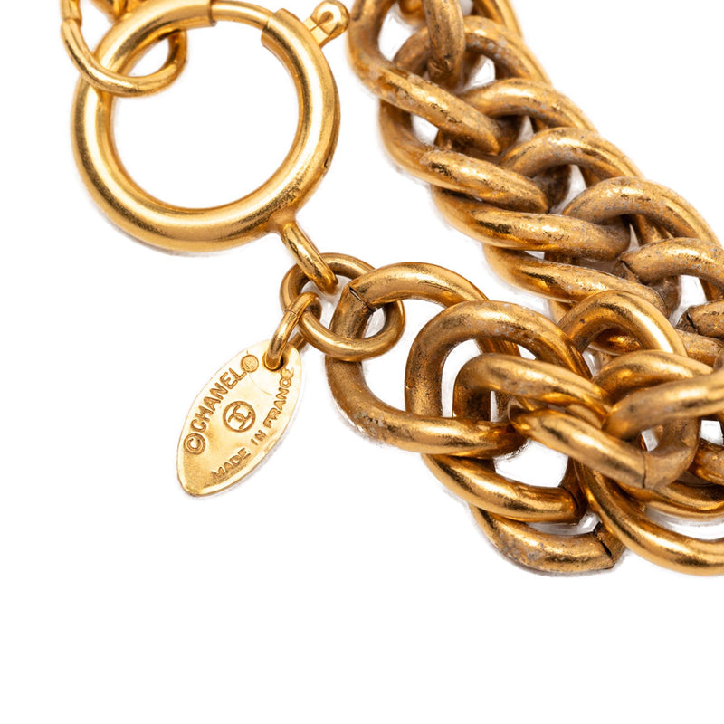 Gold Plated Quilted Diamond Charms Necklace - Image 4