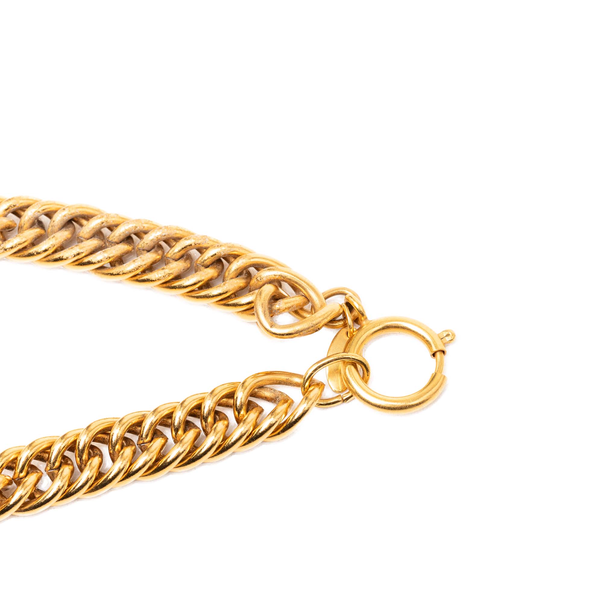 Gold Plated Quilted Diamond Charms Necklace - Image 5