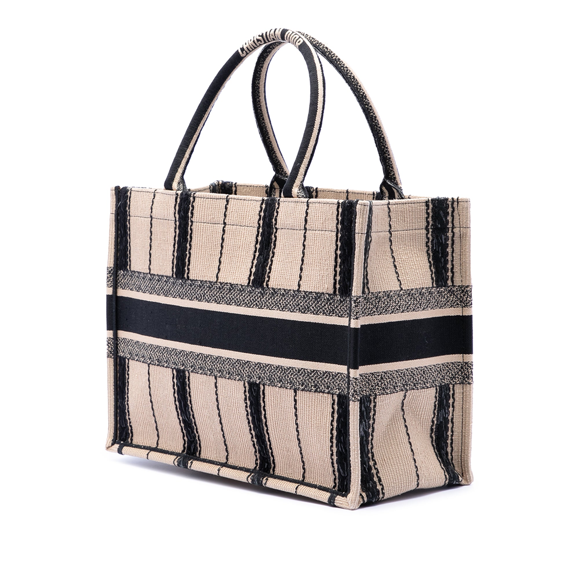 Medium Embroidered Canvas Bayadere Book Tote - Image 2
