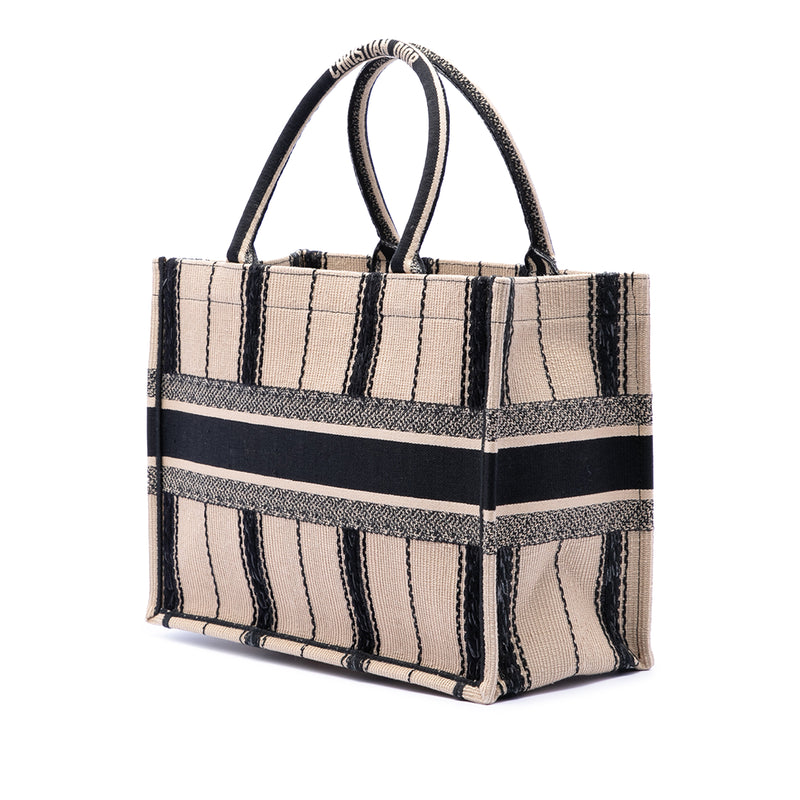 Medium Embroidered Canvas Bayadere Book Tote - Image 2