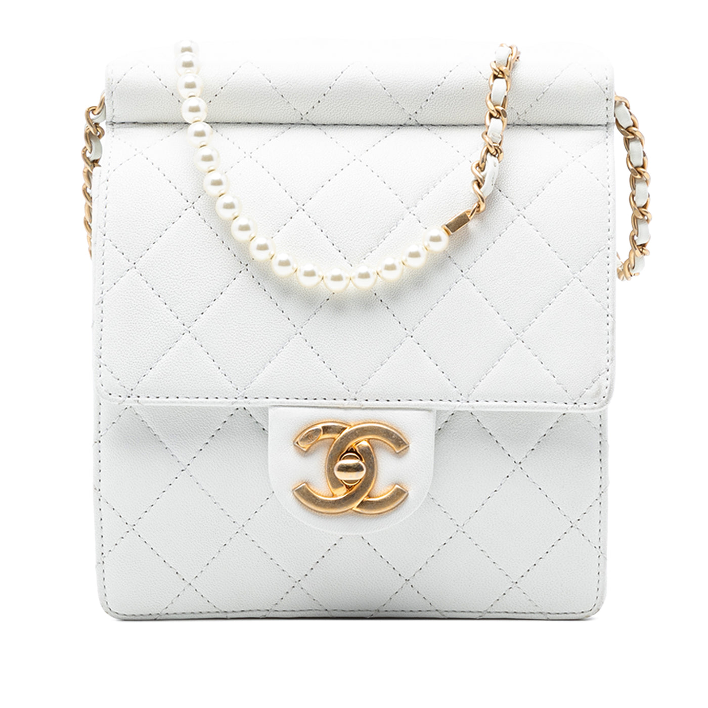 Small Quilted Lambskin Chic Pearls Flap - Image 1