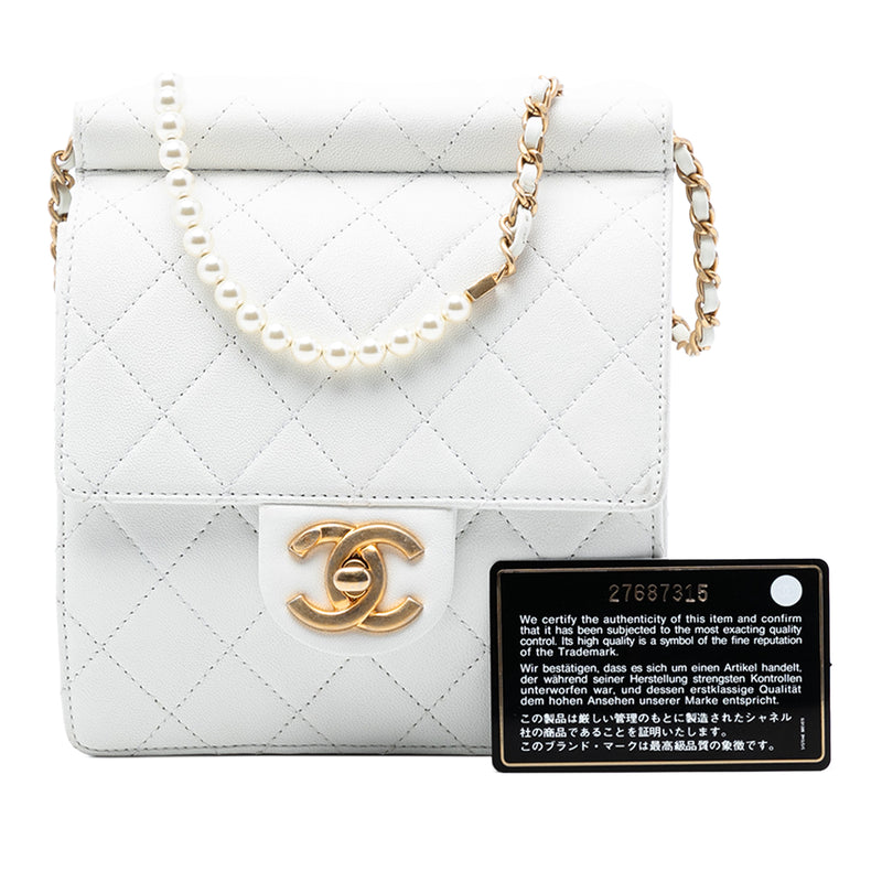 Small Quilted Lambskin Chic Pearls Flap - Image 8