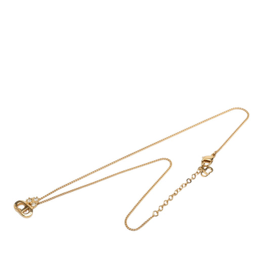 Gold Plated Strass CD Logo Pendant Necklace - Image 1