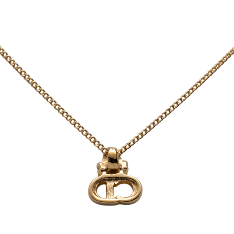 Gold Plated Strass CD Logo Pendant Necklace - Image 3