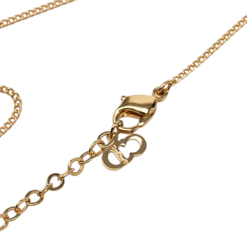 Gold Plated Strass CD Logo Pendant Necklace - Image 4