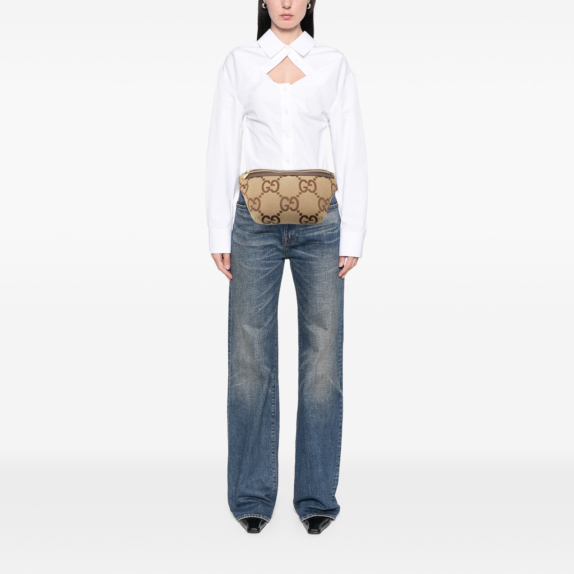 Jumbo GG Canvas Web Belt Bag - Image 7