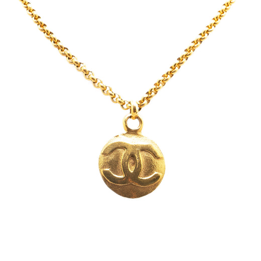 CC Gold Plated Circle Pendant Necklace - Image 1