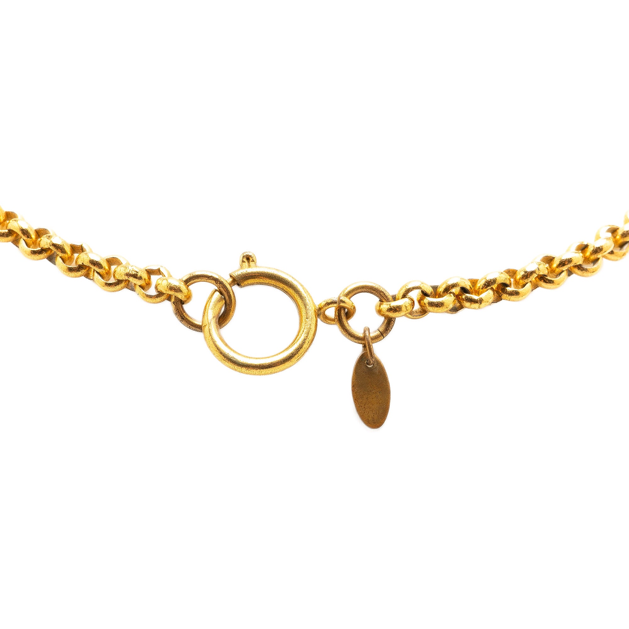 CC Gold Plated Circle Pendant Necklace - Image 2