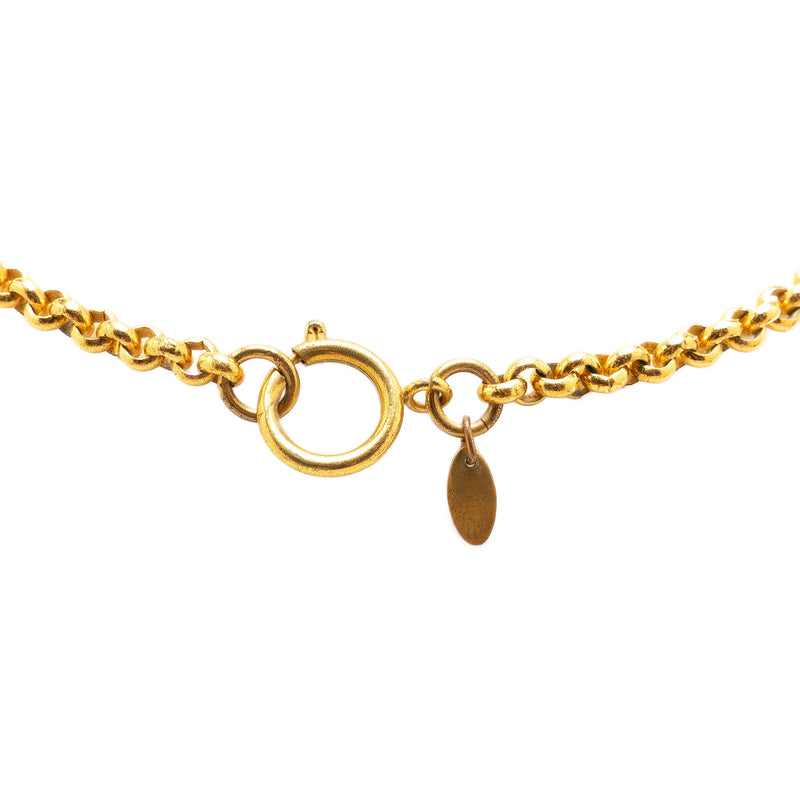 CC Gold Plated Circle Pendant Necklace - Image 2