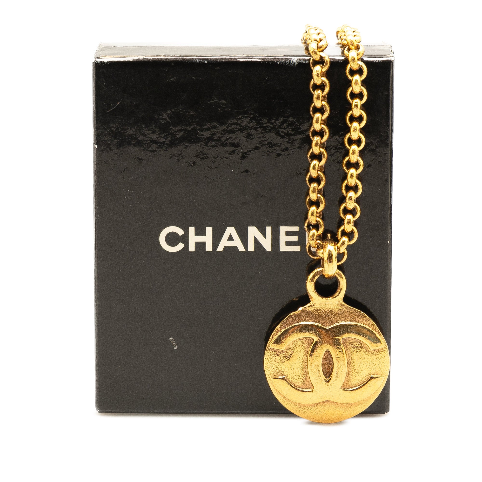 CC Gold Plated Circle Pendant Necklace - Image 5