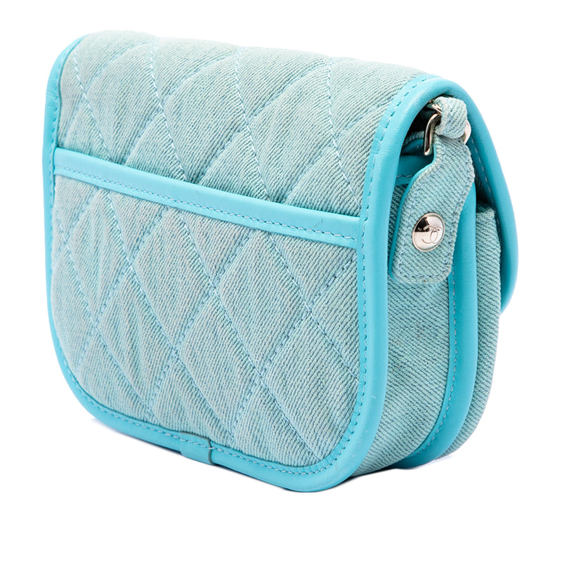 Mini CC Quilted Denim Messenger Flap - Image 2