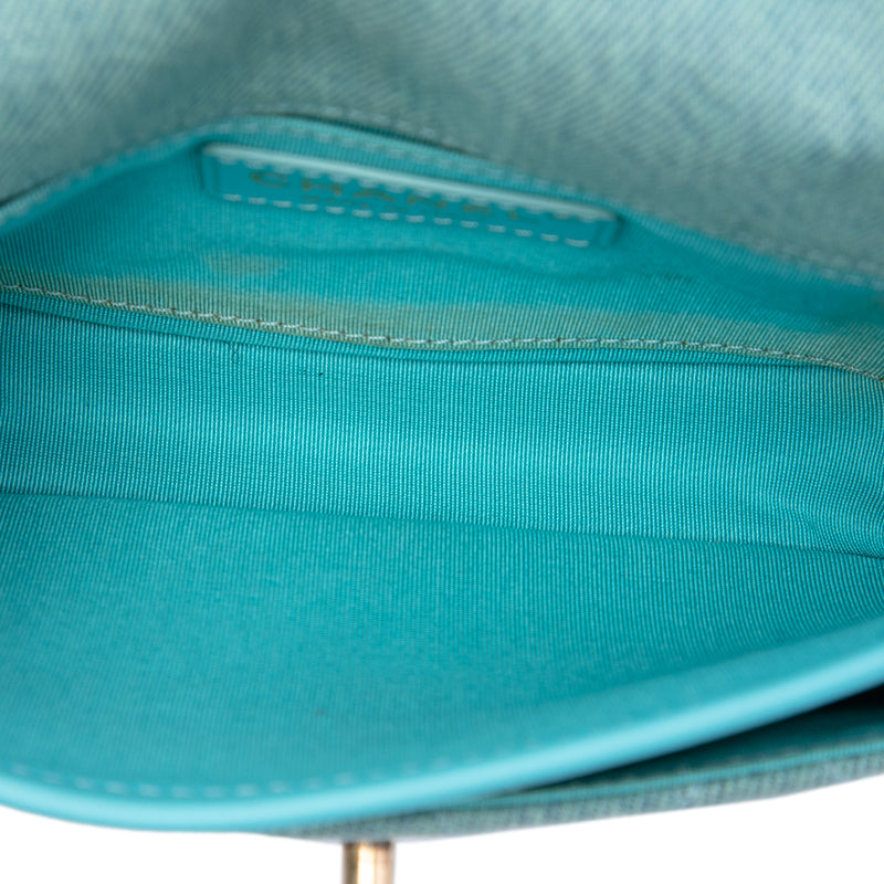 Mini CC Quilted Denim Messenger Flap - Image 4