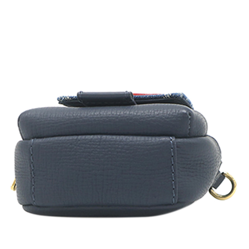 Nigo Monogram Denim and Taurillon Double Phone Pouch - Image 3