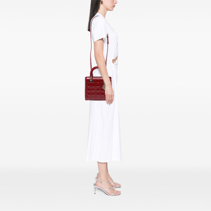 Medium Patent Cannage Lady Dior - Image 6